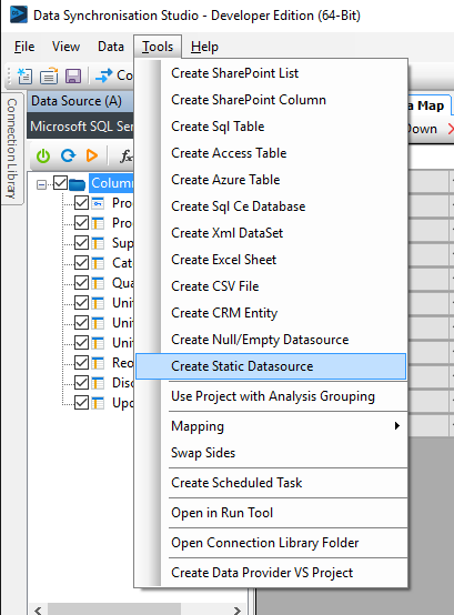 Create Static Datasource