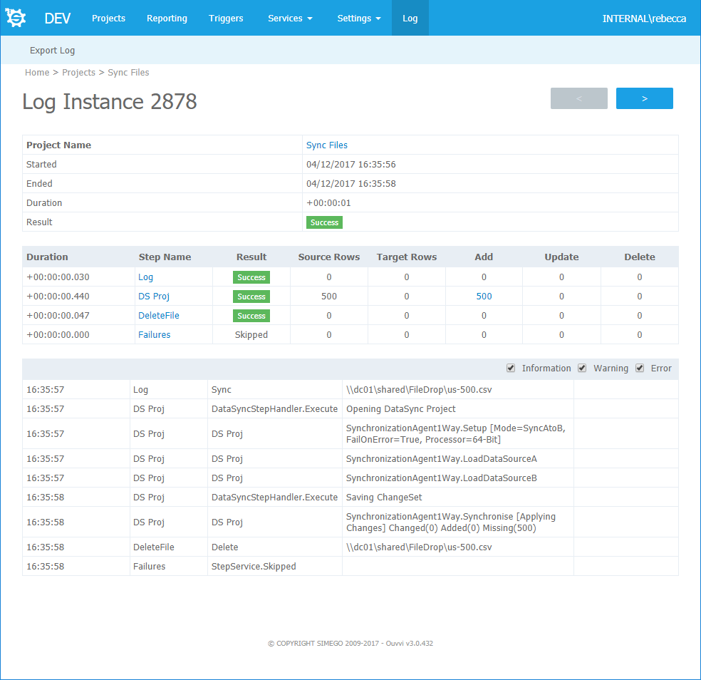 Log Instance