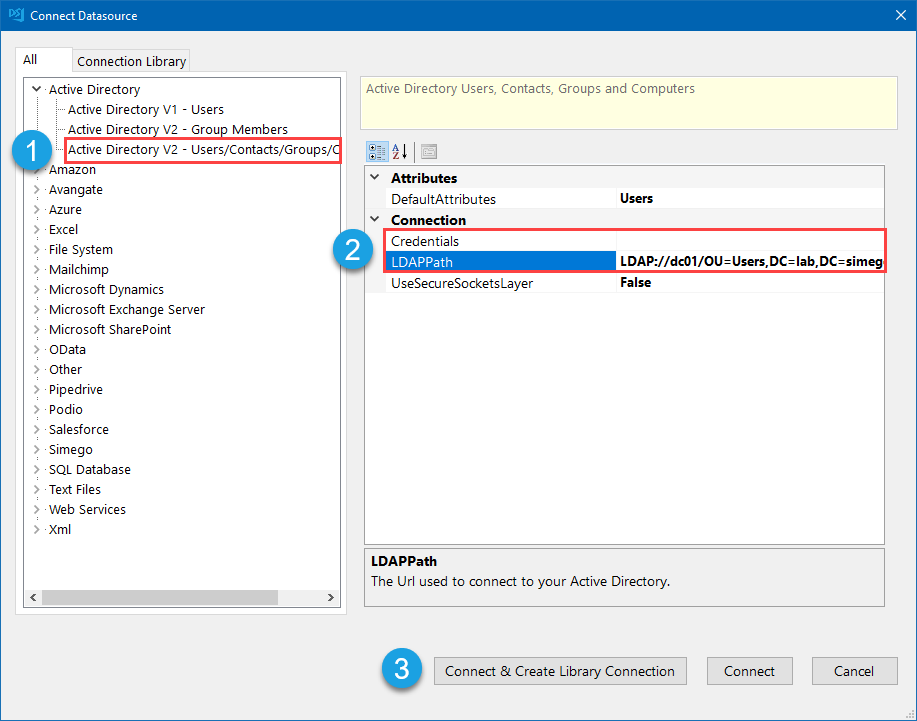 Connect to Active Directory