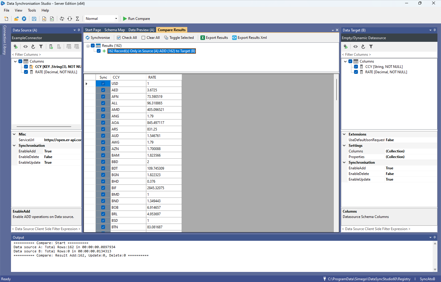 Custom Connector Open in Data Sync Designer