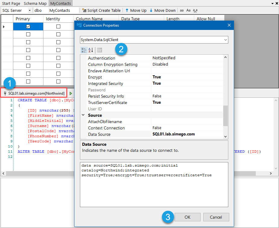 Edit the Database Connection