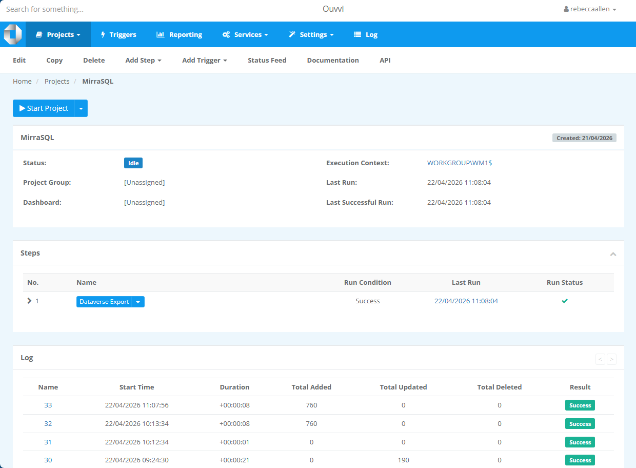 Ouvvi Import Dataverse Entities Results