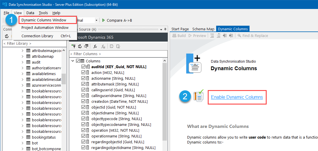 Enable Dynamic Columns