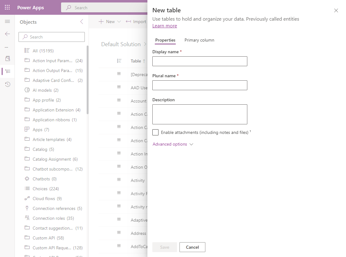 Create a Custom Entity in Dynamics