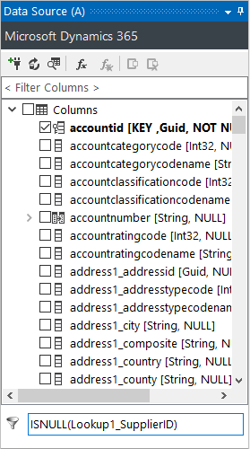 Filter for Null Supplier