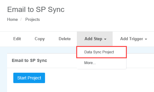 Add Data Sync Step