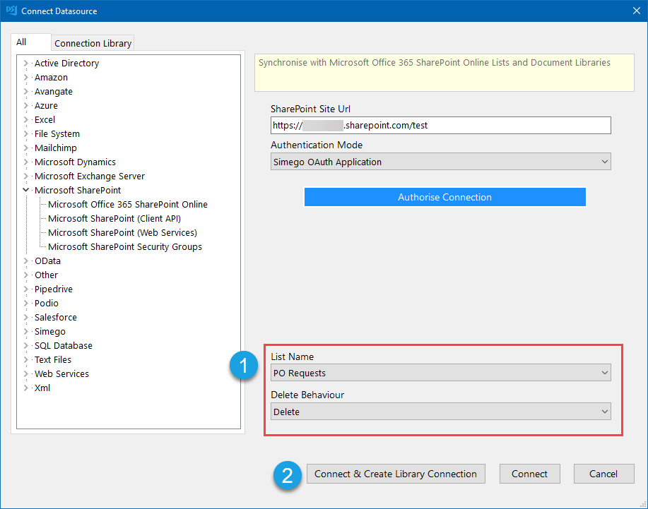 SharePoint Library Connection