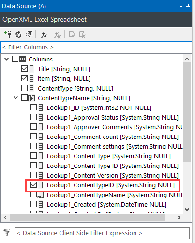 Content Type ID Column