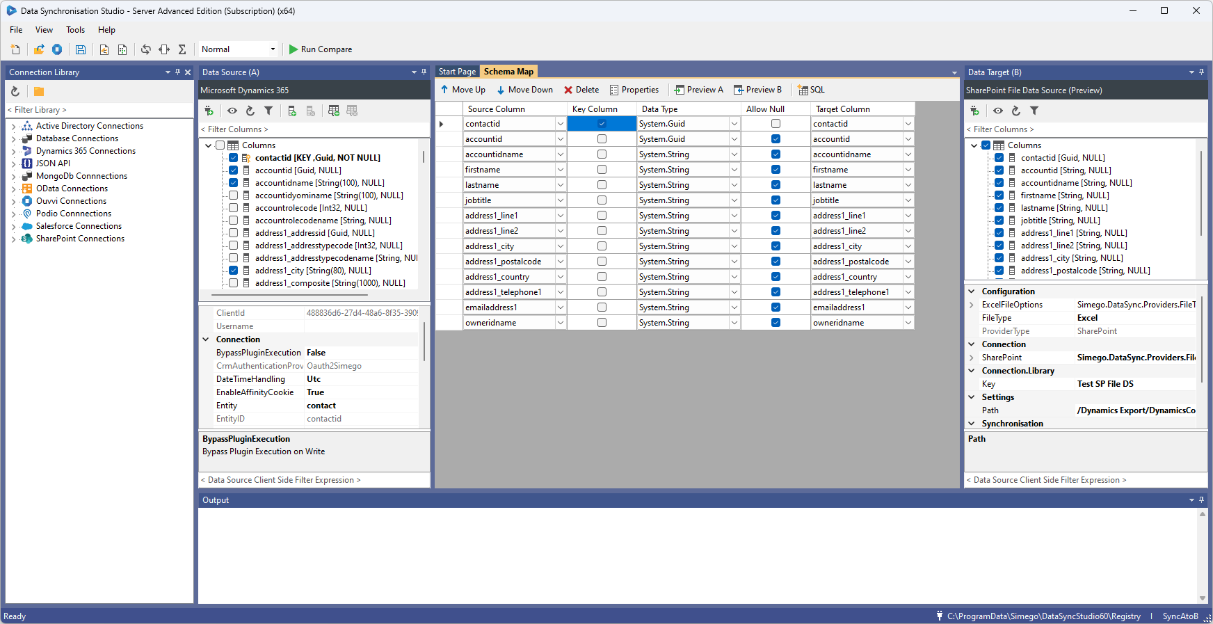 Dynamics Export Mapping