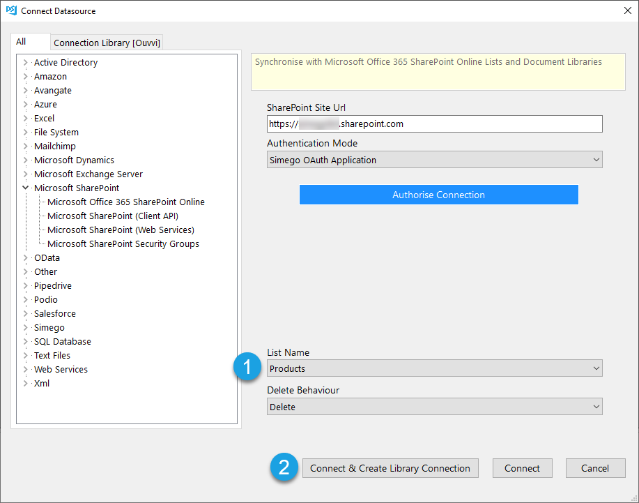 SharePoint Library Connection