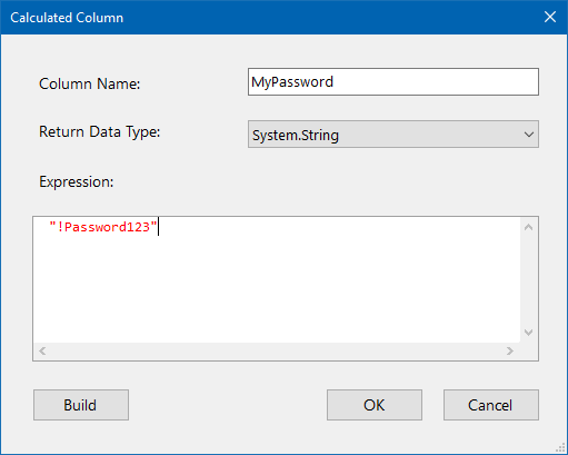 Password Calculated Column