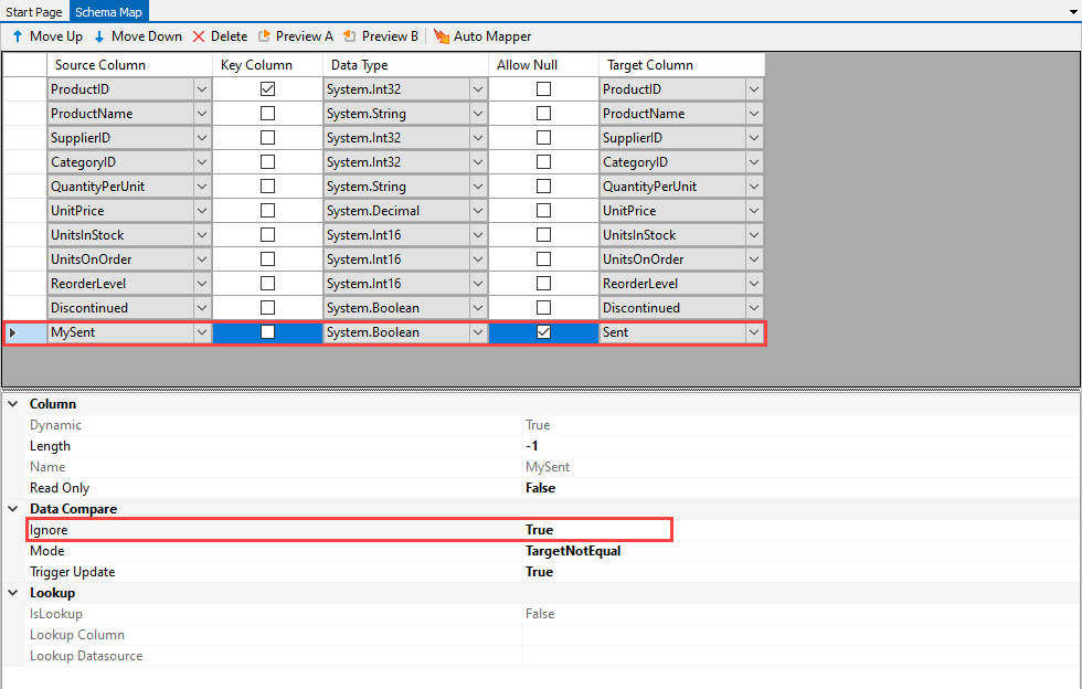 Set the Schema Properties